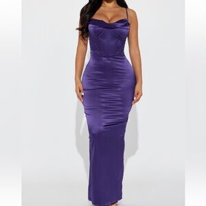 PURPLE SATIN GOWN